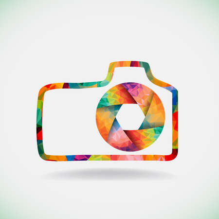 Abstract colorful camera symbol.Vector illustration.のイラスト素材