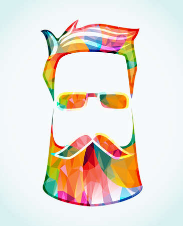 Abstract bearded man.Vector icon.のイラスト素材