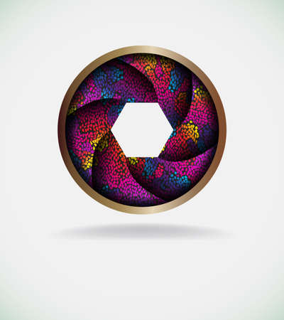 Abstract colorful shutter.Vector icon in vibrant colors.のイラスト素材