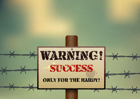 Sign with the word Success - only for the hardy.Vector illustration.のイラスト素材