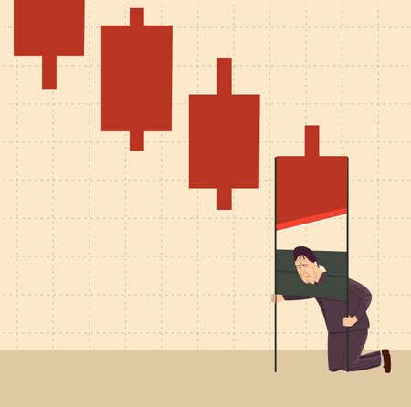 The financial crisis as a metaphor guillotine.Financial.のイラスト素材