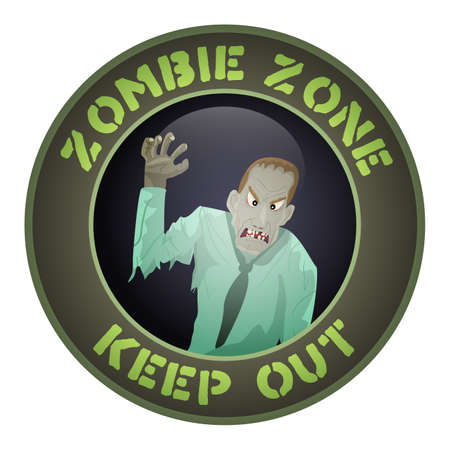 Sign with the inscription zone zombie.Vector illustration.のイラスト素材