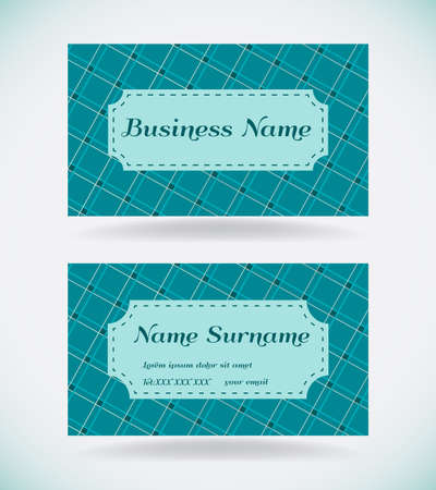 Template business cards in turquoise.Vector illustration.のイラスト素材