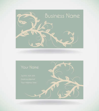 Business card with floral.Vector illustration in vintage style.のイラスト素材