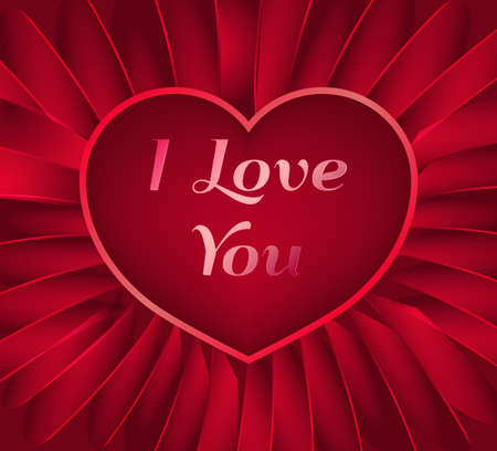 Heart with the words i love you.Vector Valentine's card.のイラスト素材