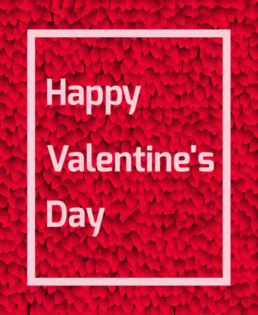 Valentine's card with a background of red petals.Vector illustration.のイラスト素材