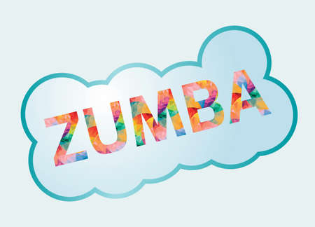 Badge with colored inscription Zumba.Vector illustration.のイラスト素材