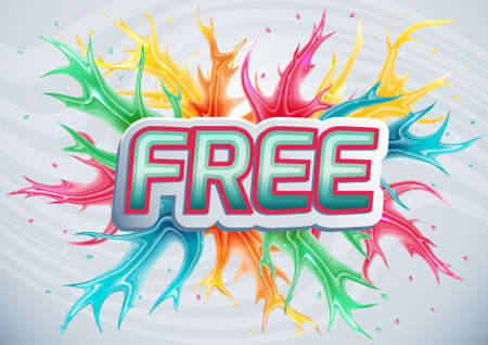 Abstract colored banner with the words free.Vector illustration.のイラスト素材