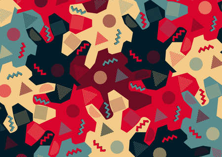 Geometric pattern in retro style.Vector illustration.のイラスト素材