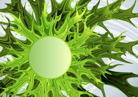Background with abstract green shapes.Vector illustration.のイラスト素材