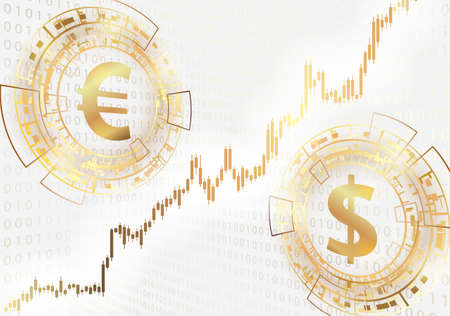 Euro and dollar symbols.Modern trade concept.のイラスト素材
