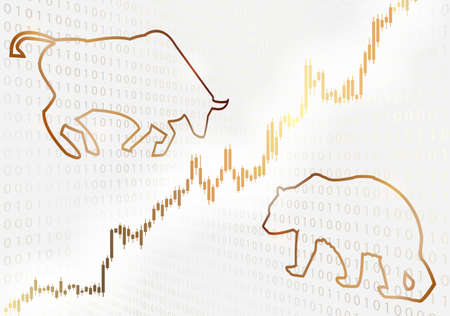 Bull and bear symbolsのイラスト素材