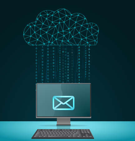 Data transfer from the cloud.Technology concept.のイラスト素材