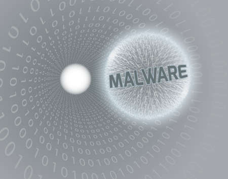 Malware cyber attack concept illustration.のイラスト素材