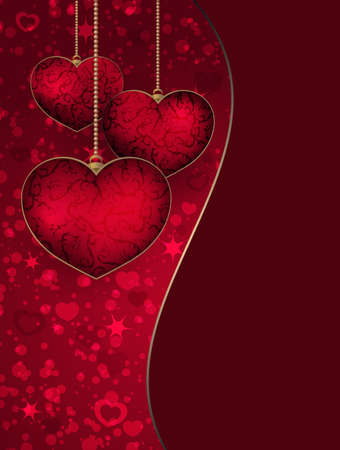 Valentine's background with decorative hearts.Vector illustration.のイラスト素材