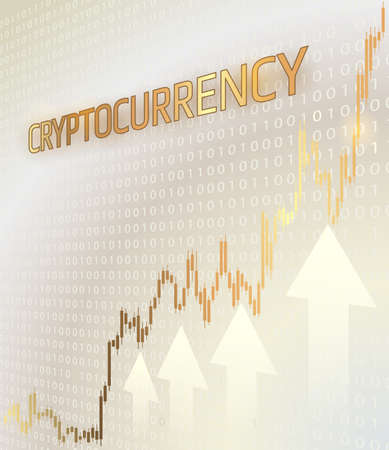 Cryptocurrency and graph with a price increase.Concept of digital finance.のイラスト素材