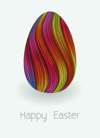 Abstract colorful Easter egg on a light background vector illustration.のイラスト素材