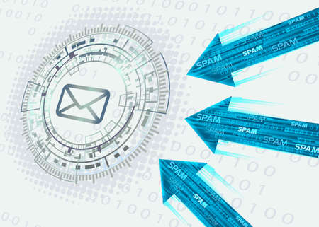 The concept of protection against spam messages, vector illustration.のイラスト素材