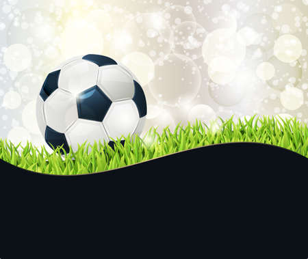 Classic football on the grass.Vector background with place for text.のイラスト素材