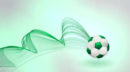 Abstract background with green soccer ball.Vector illustration.のイラスト素材
