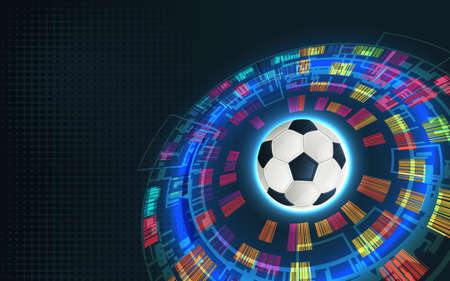 Football and abstract colorful background. Vector illustration.のイラスト素材