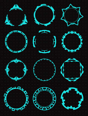 Set of interface elements hud.Vector illustration.のイラスト素材