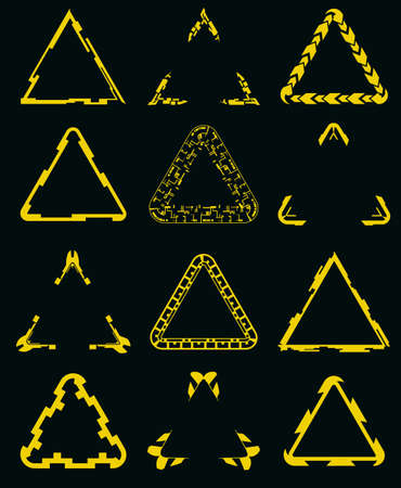 Collection of futuristic triangles for the hud interface.Vector illustration.