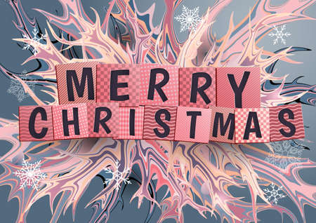 Abstract Christmas banner with wishes.Vector illustration.のイラスト素材