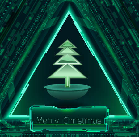 Abstract Christmas banner with tree.Vector illustration.のイラスト素材