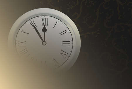 New Year background with clock.Vector illustration.のイラスト素材
