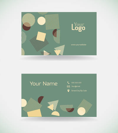 Business card template in vintage style.Vector illustration.のイラスト素材