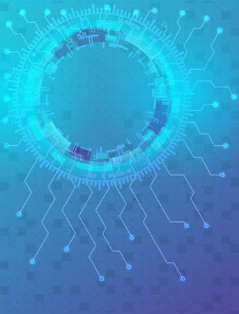 Futuristic background with circuit board.Vector illustration.のイラスト素材