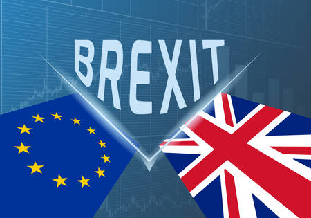 The split between the United kingdom and the European Union.Brexit concept.のイラスト素材