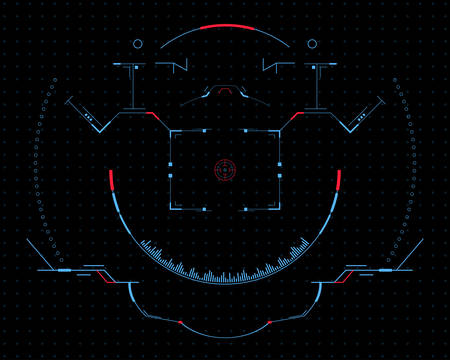Futuristic control panel with a modern crosshair.Hud interface.のイラスト素材