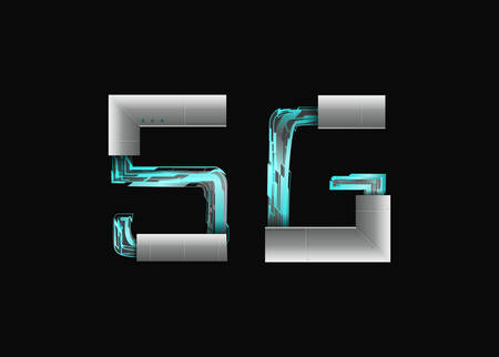 Futuristic technology symbol 5g.Vector icon on a black background.