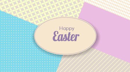 Easter card with a pastel pattern in the background.Vector illustration.のイラスト素材