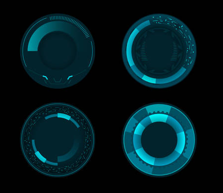 Circle futuristic hud interface elements.Vector illustration.のイラスト素材