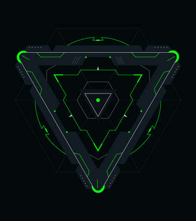 Triangular symbol for a futuristic interface.Vector illustration.のイラスト素材