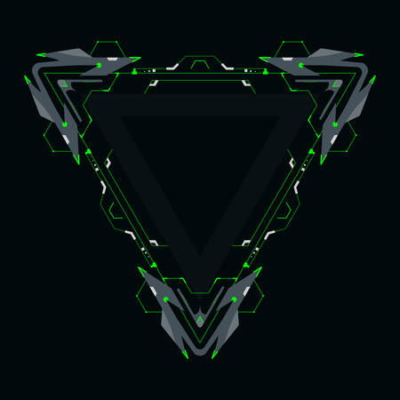 Futuristic frame with a triangular shape.Vector illustration.のイラスト素材