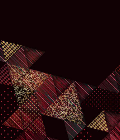 Elegant dark background with a geometric composition.Vector illustration.のイラスト素材