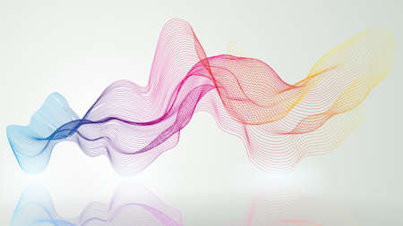 Colorful wavy lines on a light background.Abstract vector illustration.