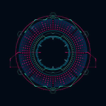 Round element for a futuristic user interface.Vector illustration.のイラスト素材