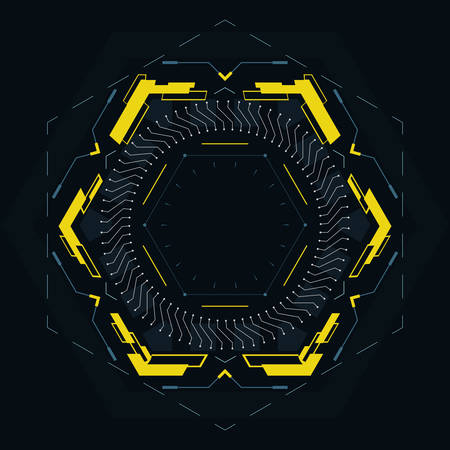 Hexagonal element for the futuristic interface.Vector illustration.のイラスト素材