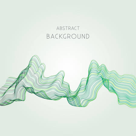 Bright background with abstract green wave.Vector illustration.のイラスト素材