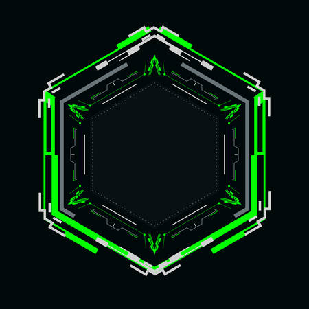 Futuristic hexagonal frame.Vector element for modern design.のイラスト素材