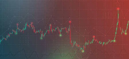 Background with a modern stock chart.Vector illustration.Financial trade concept.のイラスト素材