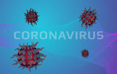 Coronavirus illustration on abstract background.Vector illustration.のイラスト素材