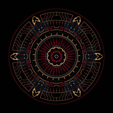 Futuristic round element for the hud interface.Concept of modern indicator.Vector illustration.
のイラスト素材