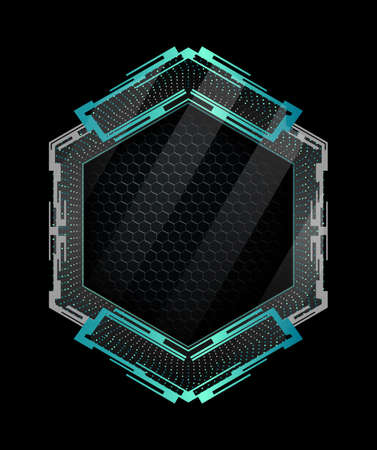 Futuristic hexagon with copy space.Vector element for modern interface.のイラスト素材