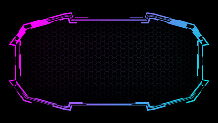High technology background with futuristic frame.Futuristic banner template.Vector illustration.のイラスト素材